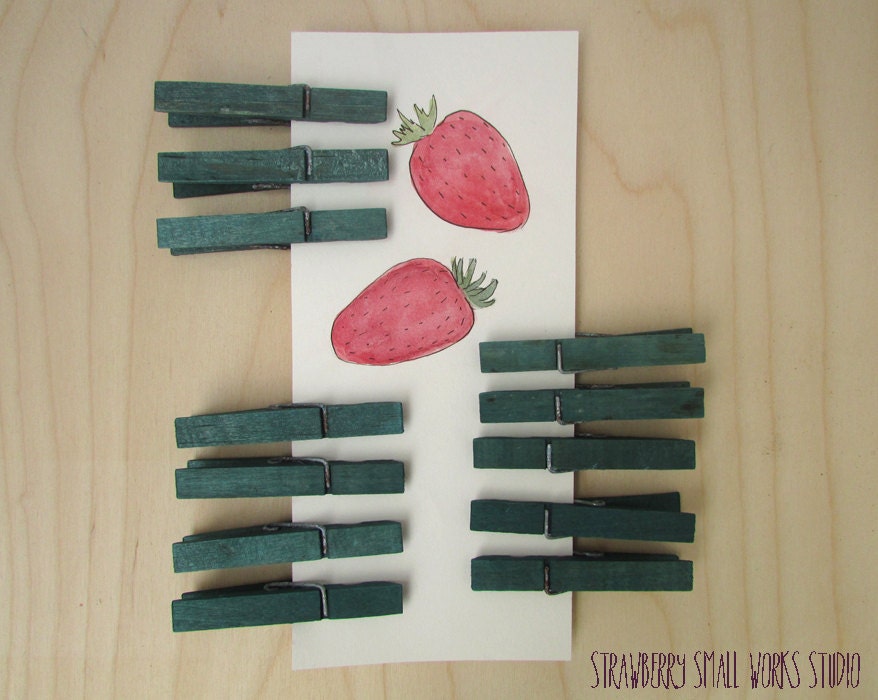 Hand-dyed Clothespins TEAL