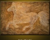 Abstract Sculpture Painting Original LargeTextured Impasto Contemporary Horse ... 24 x 36 ... Relic, Please close ups of texture