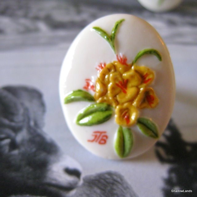 Yellow Trumpet Flower Ring