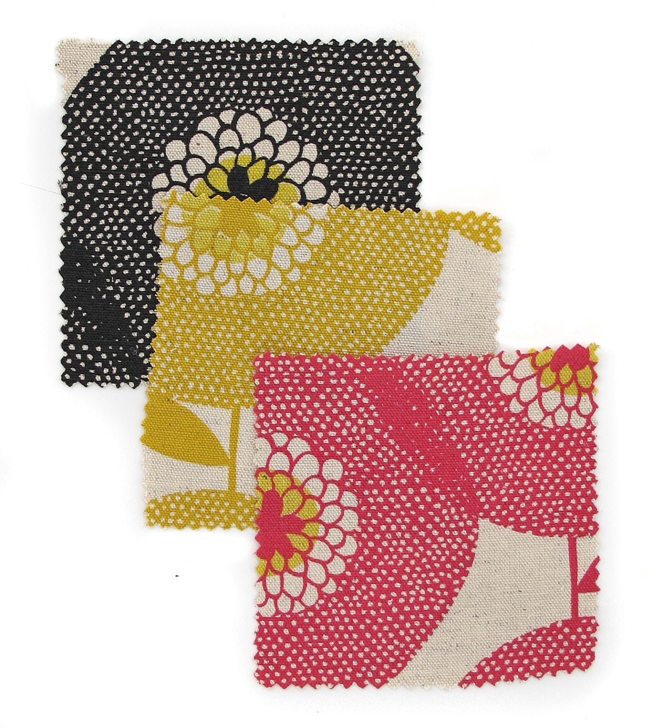 Fabric by the metre - Flower Field, in Penny Black