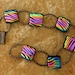 Fused Glass Bracelet Rainbow Tiger, Dichroic Fused Glass Link Bracelet, Animal Pattern -Rainbow Tiger Bracelet