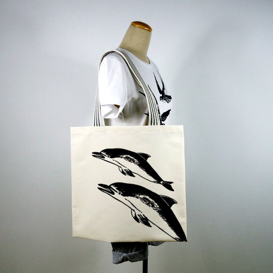 Dolphins Canvas Tote Bag