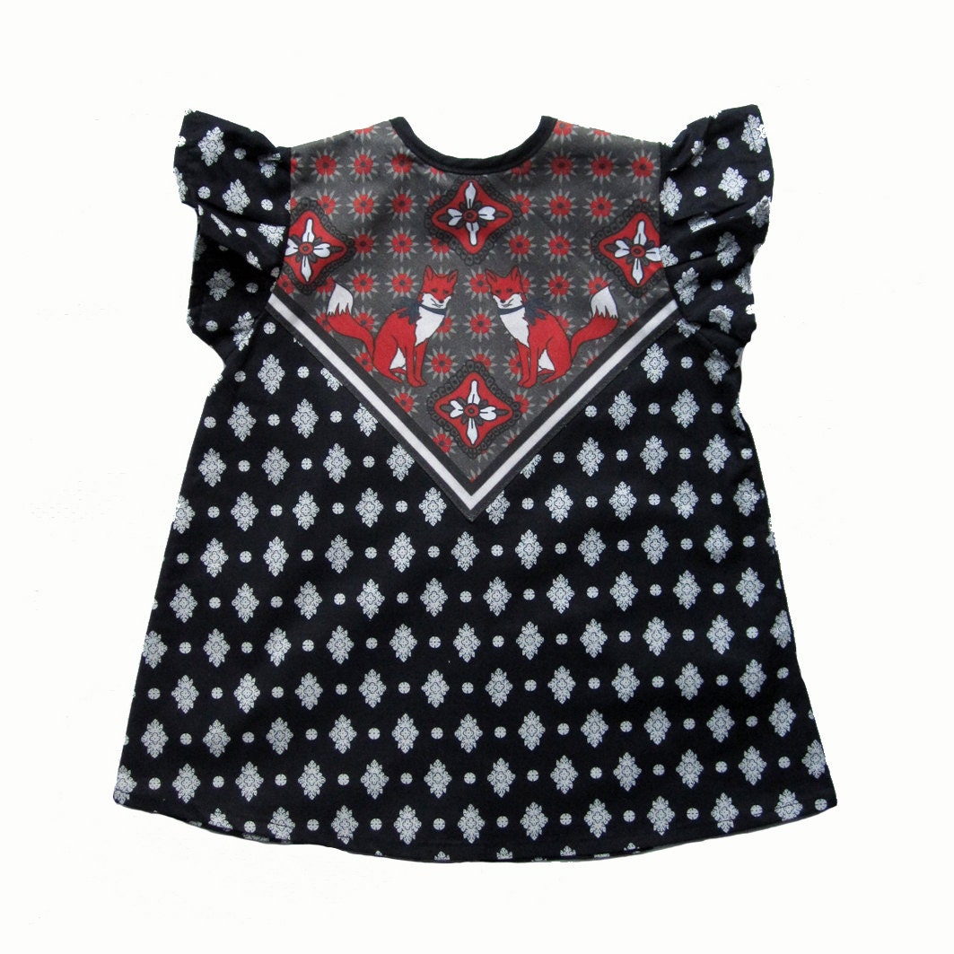 fox print polka dot baby toddler blouse Ready to Ship with FREE SHIPPING