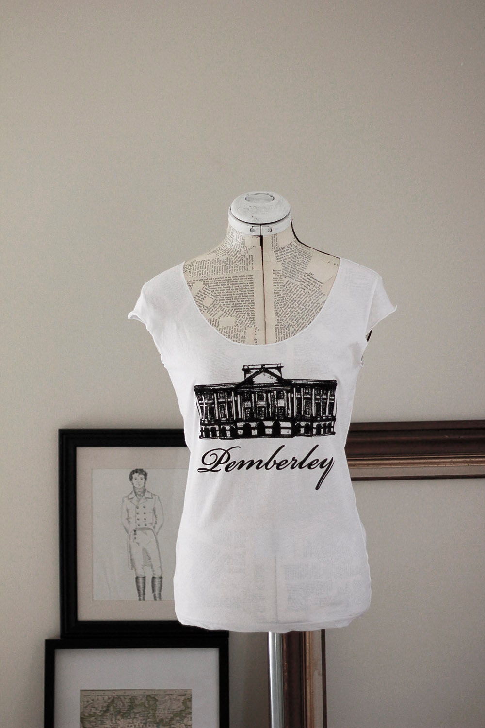 Pemberley scoop neck tshirt - Jane Austen