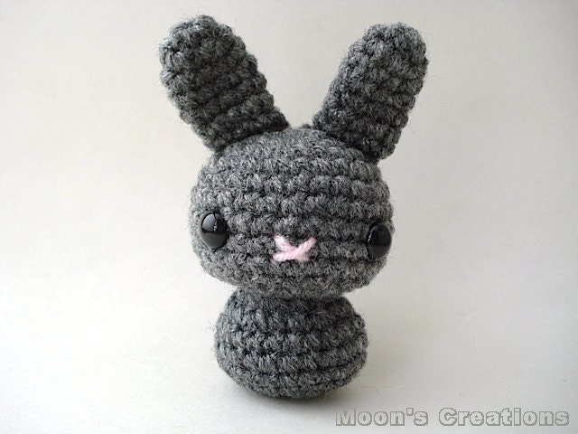 Charcoal Moon Bun - Amigurumi Bunny Rabbit Doll