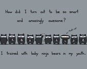 Baby Ninja Bears Greeting Card