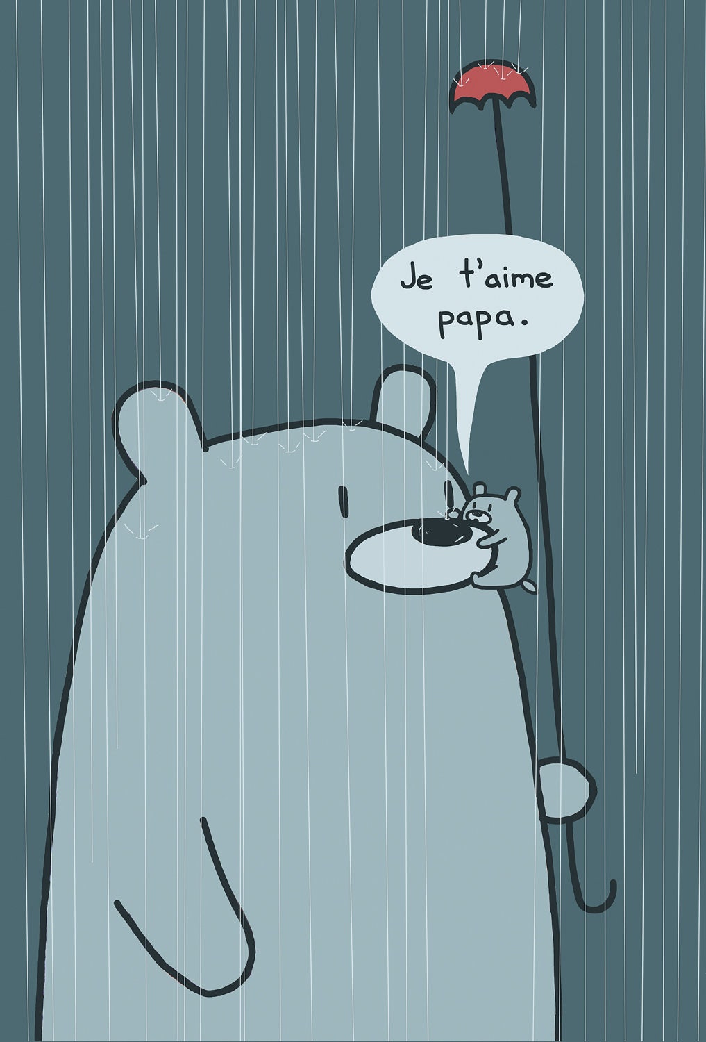 Je T'aime Papa Greeting Card