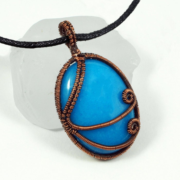 Copper and Turquoise Mountain Jade Necklace