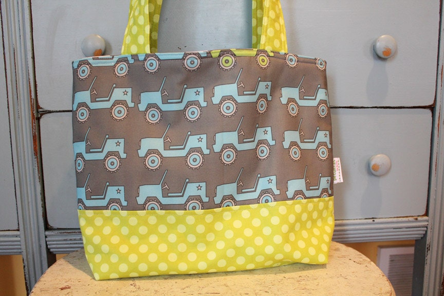 Diaper Bag by PETUNIAS Reversible Large JEEP  - tote bag purse market tote laptop gym sack gift baby shower nappy everyday ready to ship