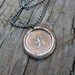 Custom Wax Seal Initial Necklace in Gold Dust