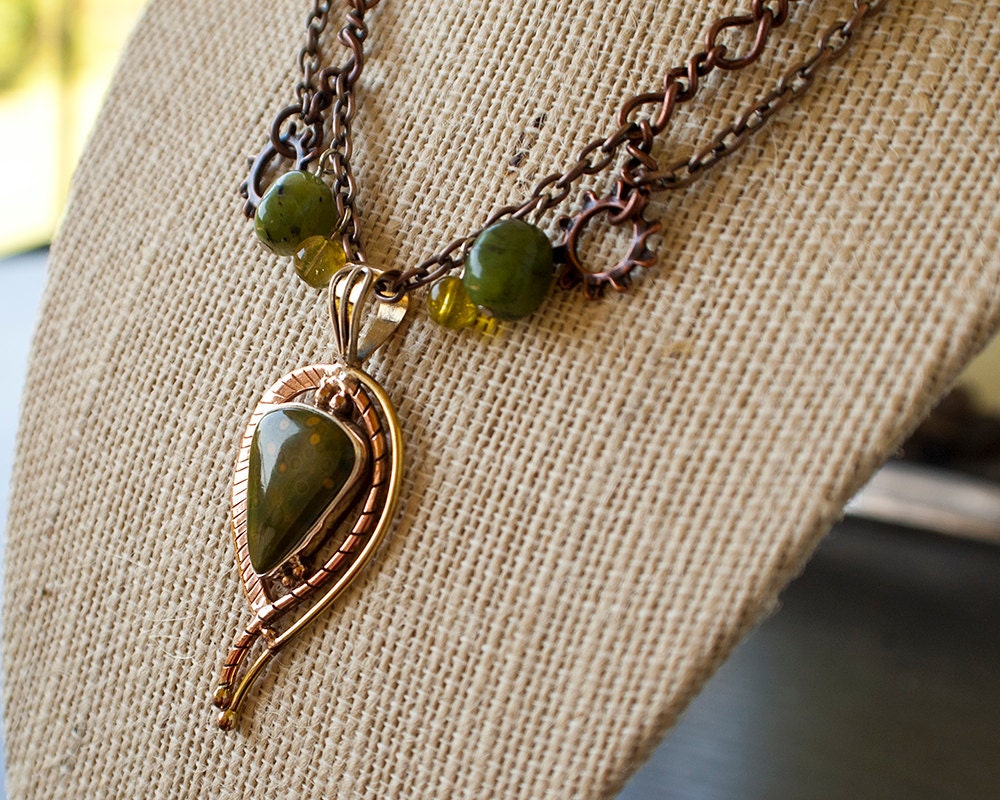 Ocean Jasper Steampunk Necklace