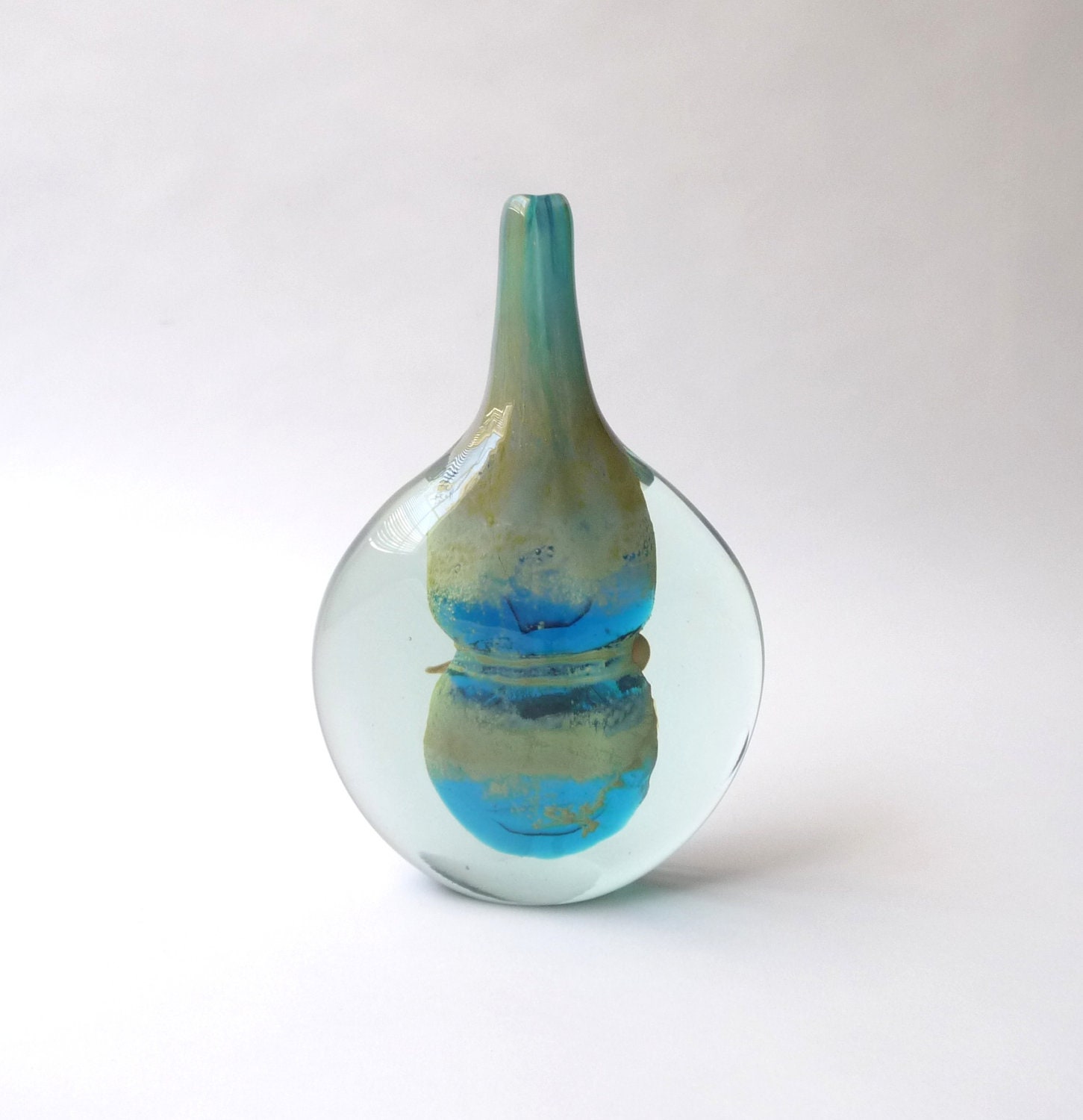Mid Century Mdina Lollipop Art Glass Vase
