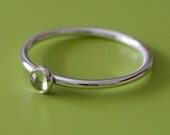 Peridot Stacking Ring - Sterling Silver - Size 2 to 15