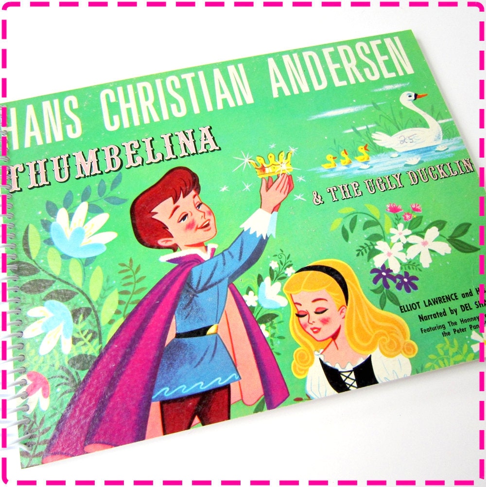 Musical Stories of HANS CHRISTIAN ANDERSEN - Recycled / Upcycled Retro Record Album Cover Movie Journal Notebook - Vintage Circa 1960