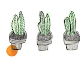 three pots and a dot - A4 giclée art print