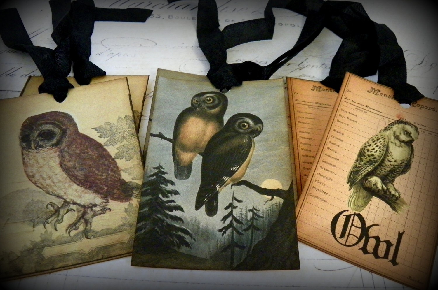 Owls Mix Set-Vintage Style  Gift Tags