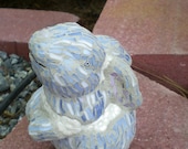 Gray and White Stained Glass Mosaic Bunny