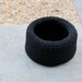 Black merino wool roving hand knit large felt large vessel