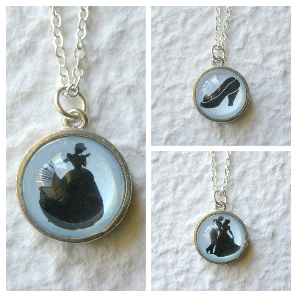 Cinderella Double Sided Petite Necklace - Inspired from Disney's Cinderella PICK Your two faves