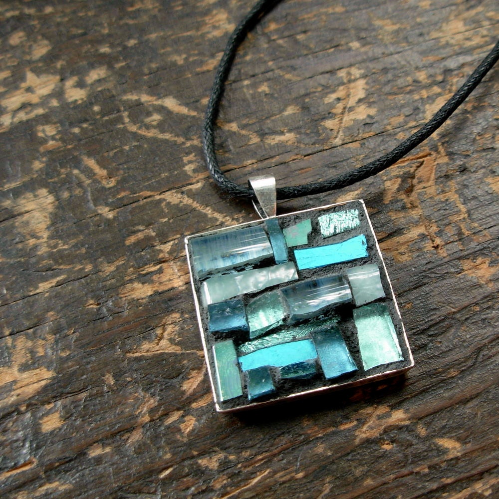 March Aquamarine Inspiration Mosaic Pendant