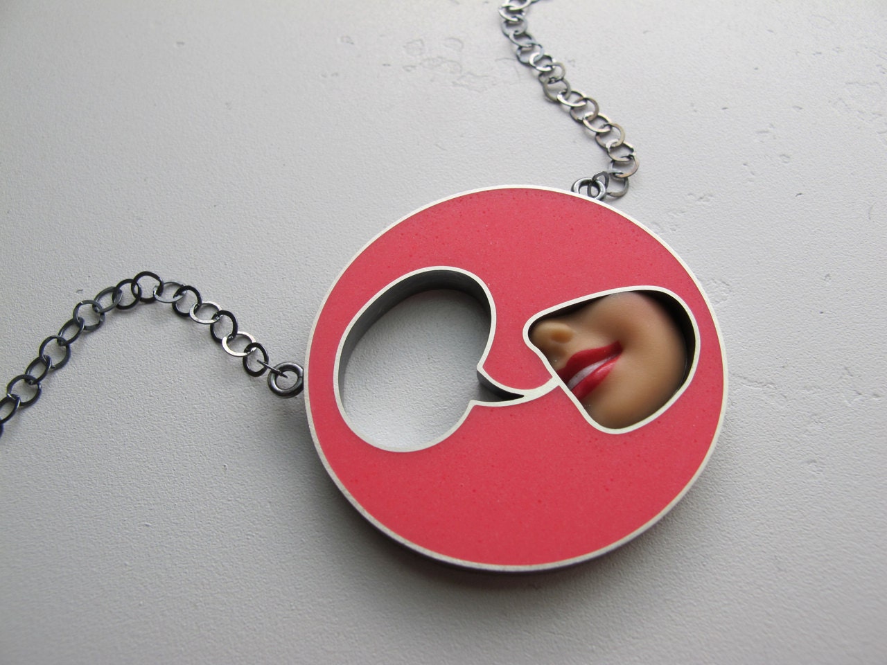 Quote Bubble Necklace in Bubblegum Pink