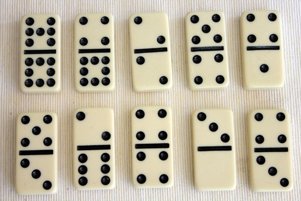 Ten Large Off-White Dominoes for Jewelry, Altering, or Decor