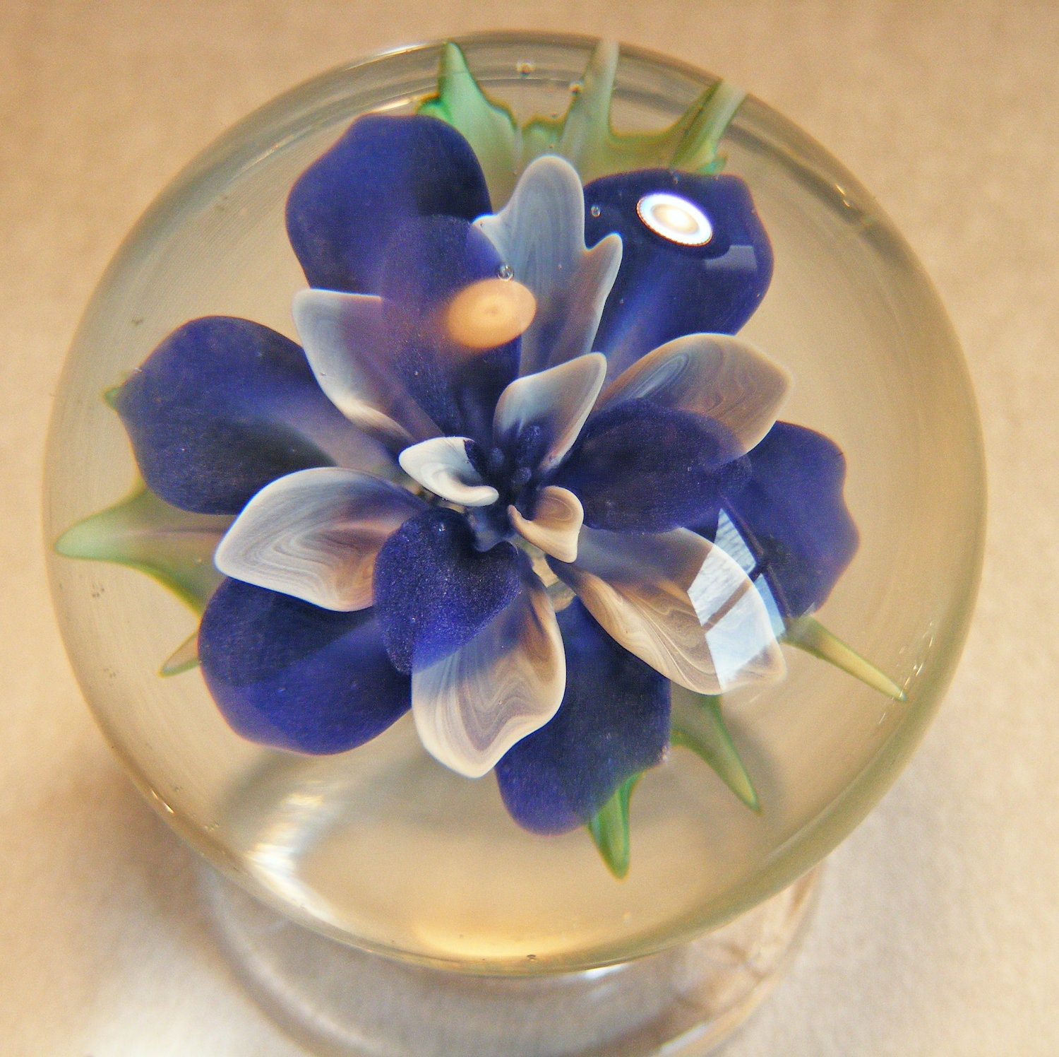 Handmade Glass Lampwork Borosilicate Marble flower compression