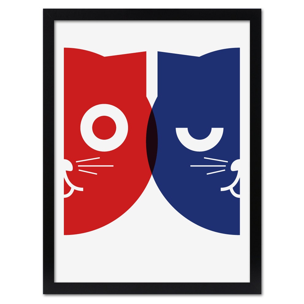 Pop Art Print - Dueling Watson the Cat - Hand Screen Printed