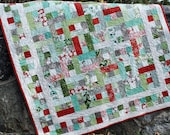 PDF Quilt Pattern with Blitzen fabric....Easy and Quick...Baby and Lap quilt sizes, A Good Day