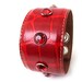 Red Leather Cuff Bracelet with Giant Sparkles, EcoFriendly, OOAK