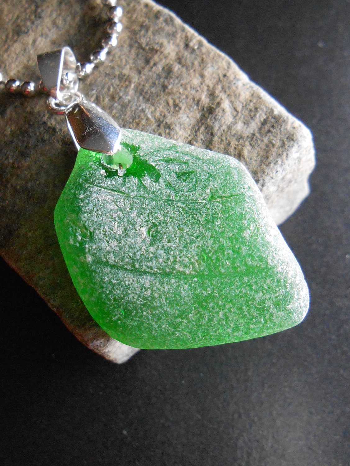 Sea Glass Necklace - Beach Glass Jewelry - Una Mas Cerveza Por Favor
