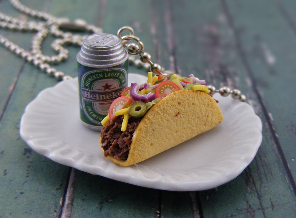 Taco and Beer Necklace