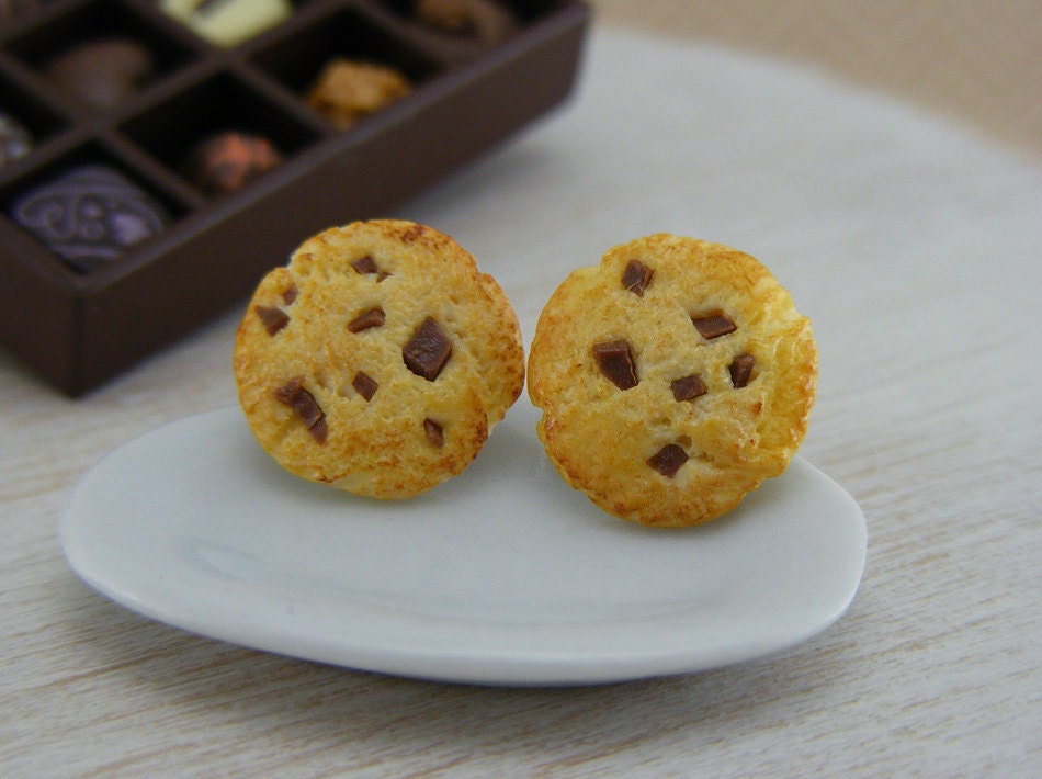 Chocolate Chips Cookies - Studs / Post Earrings