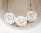 Shell and Pearl Rose Necklace - Sea Treasure Collection