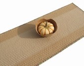 Quilted Table Runner / Striped Ticking Cotton and Linen / Farmhouse Chic - Cottage Home Decor: