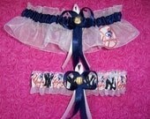 Handmade Wedding Garter Set NEW YORK YANKEES Keepsake and Toss