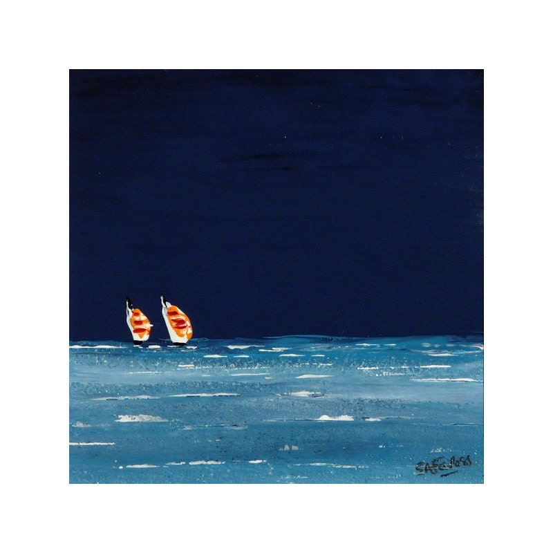 Two Sails original seascape painting