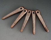 Naos - Bronze Spike Thorn Dagger Pendant - Mykonos Greek Ceramic Bead (5) - 30mm long