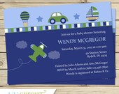 Cambridge Transportation Boy Baby Shower Invitation
