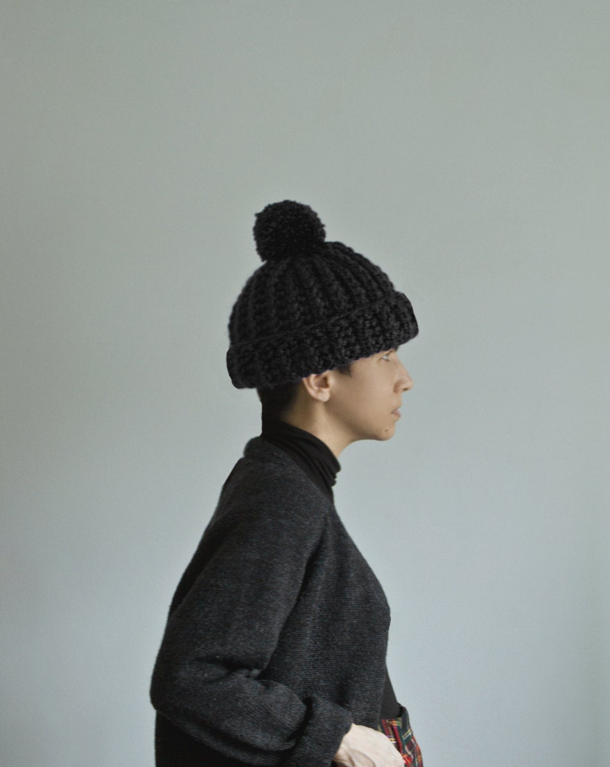 Old English Beanie in Black