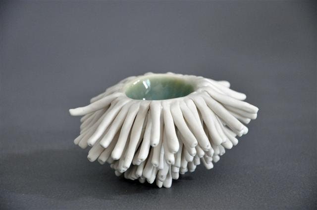 Seawater Blue Anemone Sculptural Bowl - Vessel Sculpture Art