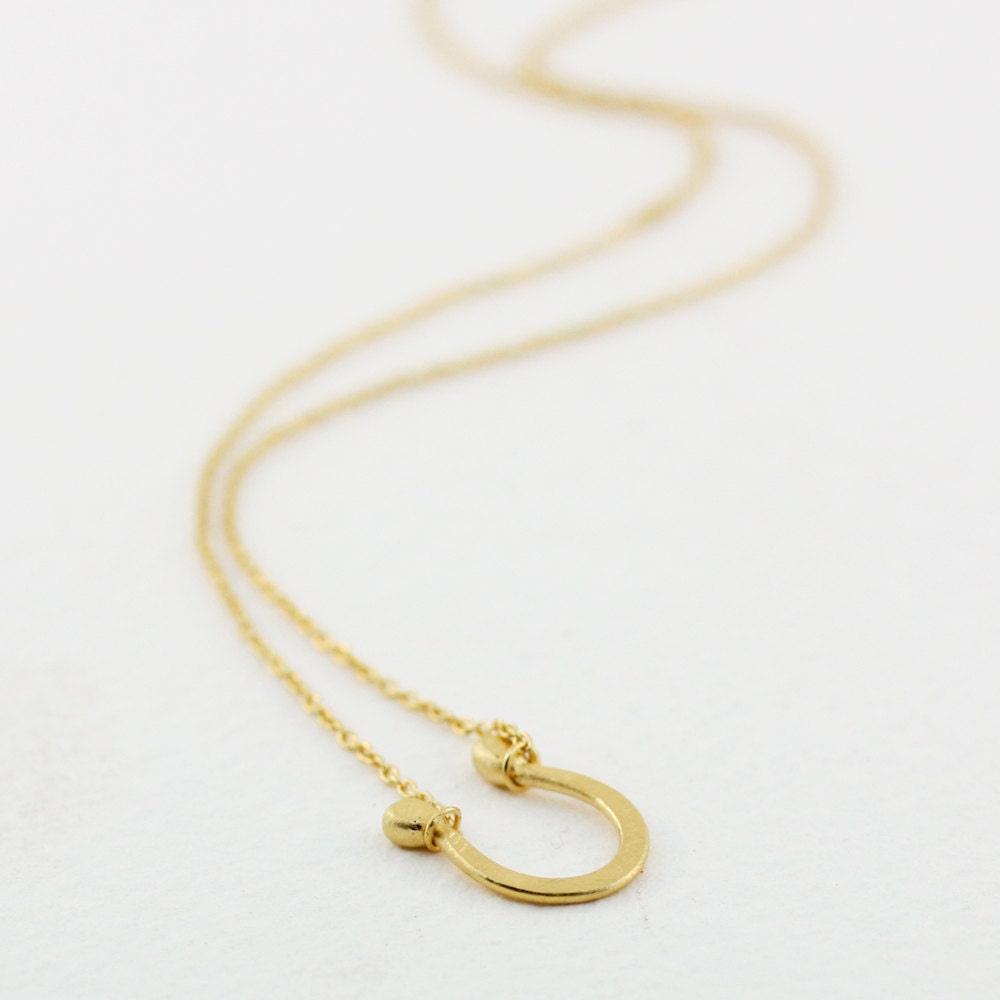 18" 18k gold vermeil horseshoe necklace