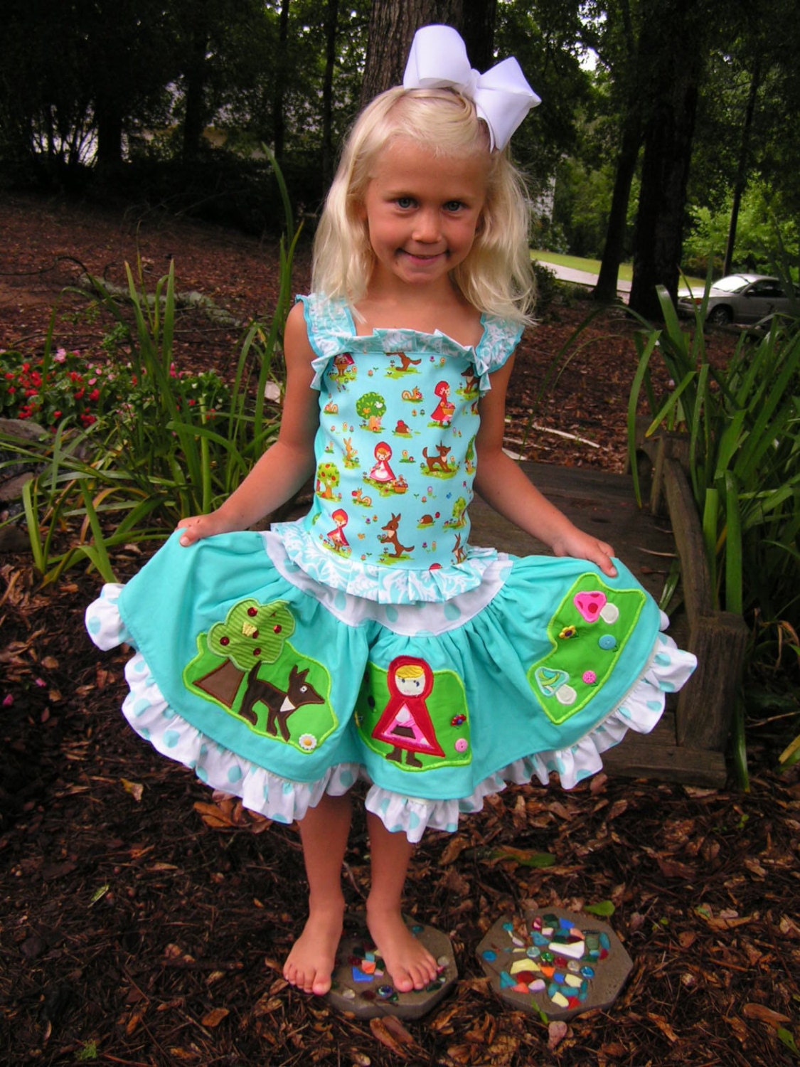 2Pc Little Red Riding Hood skirt sz 2 3 4 5 6 7 Boutique Pageant Custom