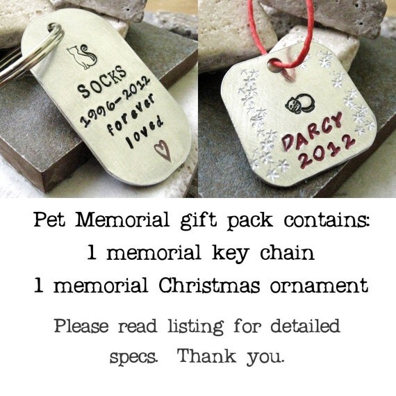 Pet Memorial Gift Pack personalized key chain and by riskybeads