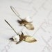 Autumn Flights - delicate romantic earrings with mixed metals - birds, leaves and flowers