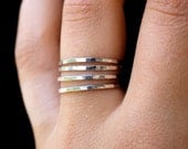 Sterling Silver stacking rings set of 4 - medium thickness