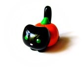 Funny Pumpkin Costume Black Cat Miniature Figure