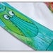 Owl bookmark Leap of Faith in teal and lime green funky mini gift by Jodi Ohl