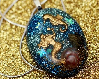I Wish I Was A Mermaid - Resin Necklace