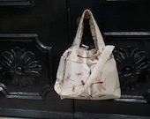 Extra Large Tote Bag - Dragonflies - Henna - Adjustable Strap - 6 Pockets - Zipper Pouch Set
